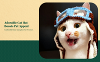 Knitted Pet Airman Cap, Adjustable, Halloween, Small Animals