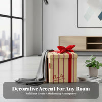 Giftdesign Storage Box Bow Decoration Organizer Bin Space-Saving for Living Room