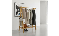Solid Wood Wooden Garment Rack with Shelf Large Capacity Freestanding Clothes Rack Multi-Functional Clothing Organizer for Entryway