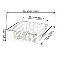 Dish Rack and Sink Drainer with Wire Grid, Stainless Steel Drainer Rack for Kitchen Sink, Space Saving Design for Food Waste and Clean Dishes