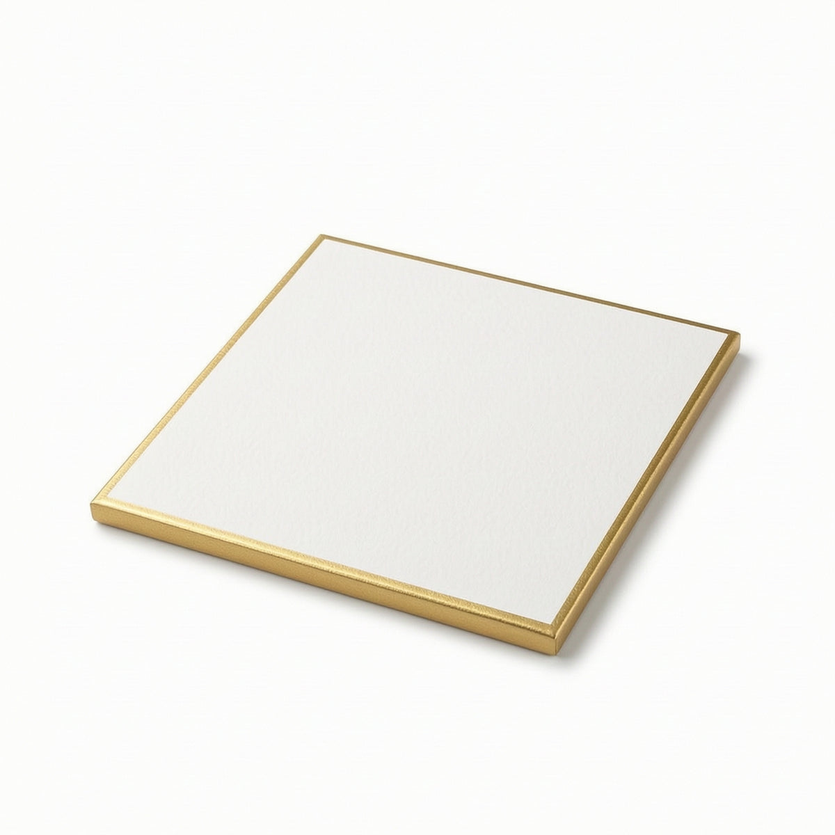 5 Pieces Shikishi Board with Gold Border Cotton Artist Signature Board Blank Art Card White for Artists, Autographs, Sketching