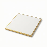 5 Pieces Shikishi Board with Gold Border Cotton Artist Signature Board Blank Art Card White for Artists, Autographs, Sketching