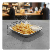 Commercial Use Deep Square Serving Tray Rust Resistant Square Stainless Steel Tray Long-Lasting for Barbecue, Restaurant