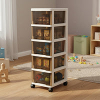 Space-Saving Multi-Layer Drawer Cabinet Large Capacity Plastic Storage Drawers Long-Lasting Multi-Tier Storage Cabinet Multifunctional for Children, Bedroom, Living Room, Playroom, Closet