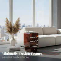 Cream design dual-level Narrow Stand Space-Saving Nightstand Minimalist Design Side Table Multi-Functional for Apartment Dwellers, Homeowners, Students, Small Spaces, Living Room, Entryway, Home Office