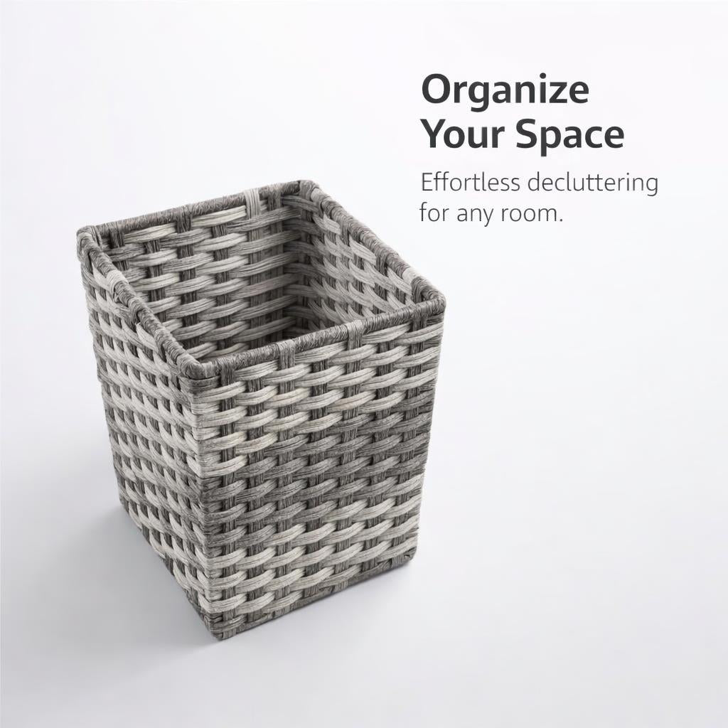 Square Storage Basket for Shelves, Hamper Storage Basket for Bedrooms, Utility Storage Basket Multifunctional, Storage Basket for Flats