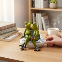 Kissing Frogs Figurine Creative Gift Kissing Frog Figurine Resin Frog Couple Statuette Funny Home Decoration for Desktop