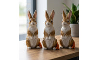 Hare Figurine with Carrot Textured Bunny Figurine with Carrot Whimsical Statue for Garden