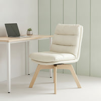 High-Back Cushioned Office Chair Modern Padded Desk Chair Rolling Furniture Swivel for Telecommuting Workers