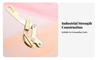 High Load Capacity Steel Wire Rope Tightener Safety Latch Hooks Double Hook Ratchet Puller Anti-Backward Design for Mechanics, Workshop