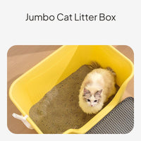 Semi-Enclosed Splash-Proof Cat Litter Box for Large Cats