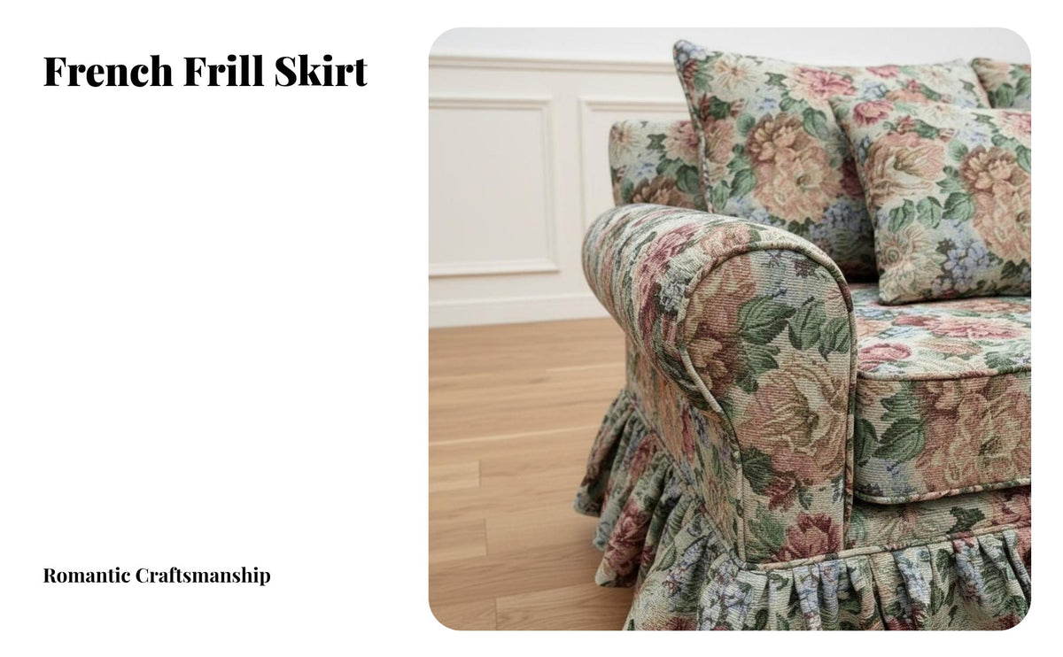 Vintage Inspired Floral Print Single Sofa rustic & design accent Chair Elegant Design Armchair Retro Wood Legs for Interior Decorators, householders, Office Workers, Living Room, Bedroom, Sunroom, Leisure Area