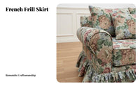 Vintage Inspired Floral Print Single Sofa rustic & design accent Chair Elegant Design Armchair Retro Wood Legs for Interior Decorators, householders, Office Workers, Living Room, Bedroom, Sunroom, Leisure Area