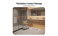 Movable Narrow Space Storage Rack Space-Saving Floor Standing Crevice Shelf Lockable Casters Slim Bathroom Storage Unit Wheels with Brakes for Kitchen, Laundry Room
