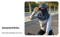 Full Face Sun Cover Breathable Protection Hood Cover Full Face Cover Sun Hat Triple-Function Cooling Balaclava with Brim Skin