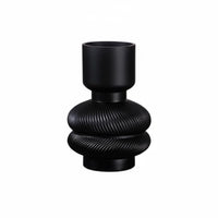 Minimalist Black Glass Vase Sculptural Decorative Vase