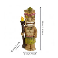 Inca Carved Figure Figurine Carved Details Solar Tiki Statue Resin Outdoor Decor