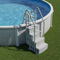 Above Ground Pool Ladder Deckless Pool Ladder with Platform Anti-Slip Heavy-Duty for Backyard Pools