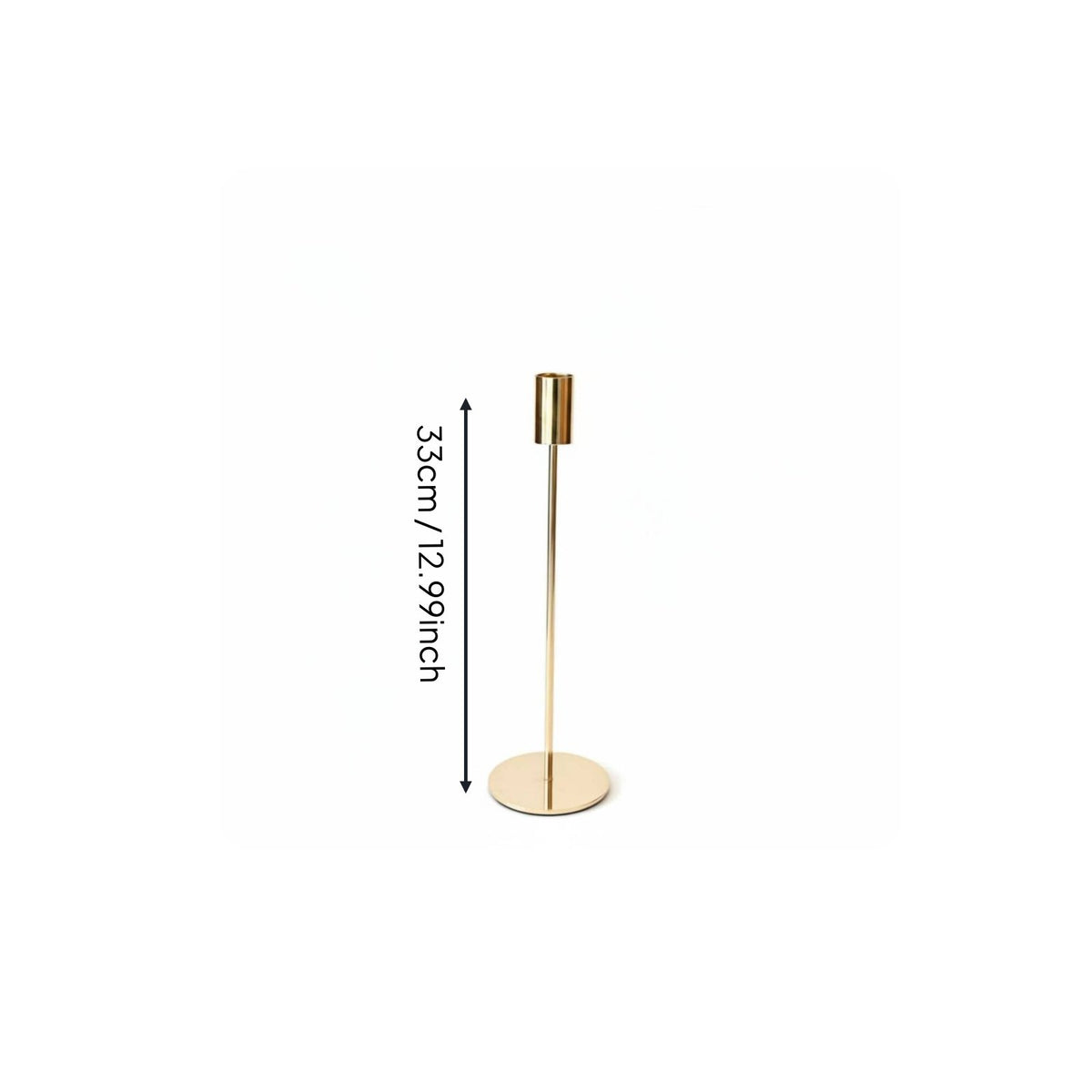6 Pieces European Classical Design Gold Metal Candle Holder Minimalist Design Long Stem Candlestick Set for Wedding