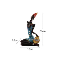 Stylized African Woman Figurine Textured African Woman Sculpture Traditional Resin Sculpture Elegant for Collectors, Home Decor