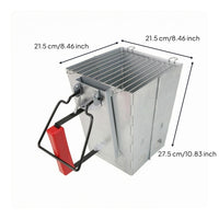 Steel Charcoal Fire Starter Furnace Ventilated Foldable Charcoal Chimney Starter Heat-Resistant Grip for Barbecue