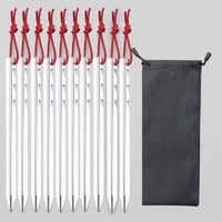 With Pull Cords Serrated Camping Stakes Windproof Aluminum Tent Pegs Includes Storage Bag Heavy Duty Tent Nails for Backpacking