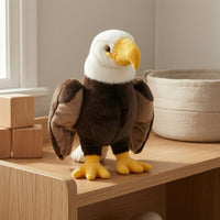 Bald Eagle Stuffed Embroidered Eyes Standing Eagle Stuffed Soft Long-Lasting