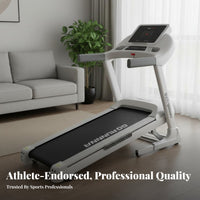 Space-Saving Foldable Incline Treadmill Quiet Engine Electric Home Treadmill Heavy Duty Collapsible Running Machine LED Display for Apartment