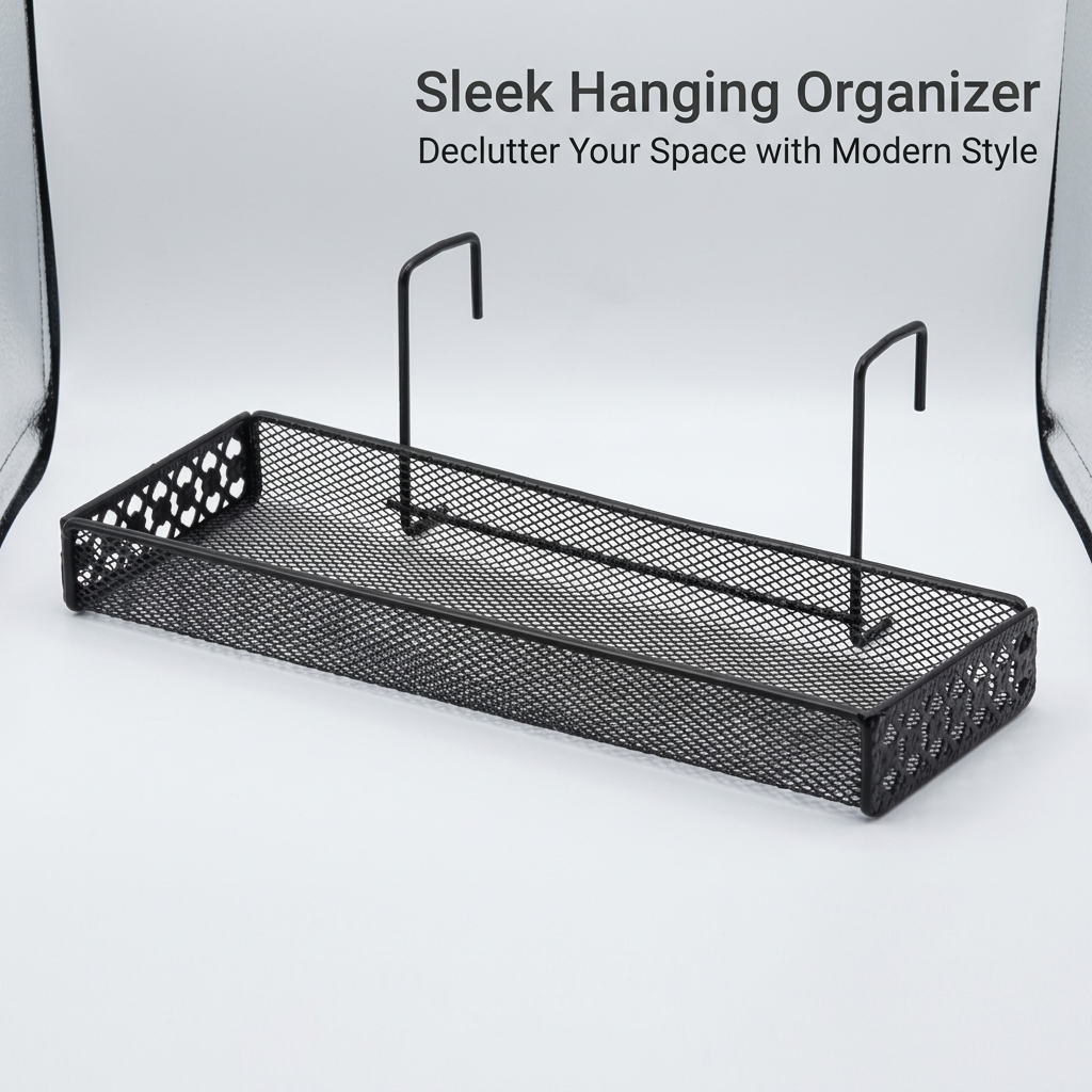 Metal Wire Hanging Storage Basket Organizer, Office Use Storage Basket, Multifunctional Hanging Storage Basket, Metal Hanging Storage Basket