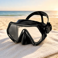 Nose Pocket Single Lens Dive Mask Tempered Glass Scuba Diving Mask Side Buckles Underwater Gear for Adults, Snorkeling