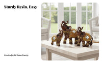 3 Pieces Good Luck Elephant Ornaments Exceptional Gift Good Luck Elephant Figurine Handmade Craft for Newlyweds, Homeowners, Wedding, Living Room