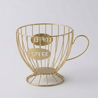 Coffee Pod Holder with Handle Compact Coffee Pod Holder Coffee Capsule Organizer Wide Mouth Wire Basket with Handle Sturdy