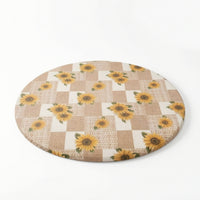 Elasticized Round Fitted Tablecloth with Elastic Edge Checkered Round Fitted Table Cover with Elastic Edge Non-Slip Long-Lasting for Kitchen