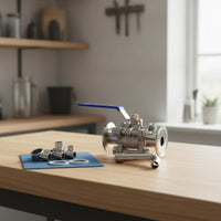 1.5 Inch Ball Valve with Rotating Arm Smooth Rotation Sampling Valve with Tri-Clamp End Long-Lasting Pickup Tube Corrosion-Resistant for Brewing Kettles