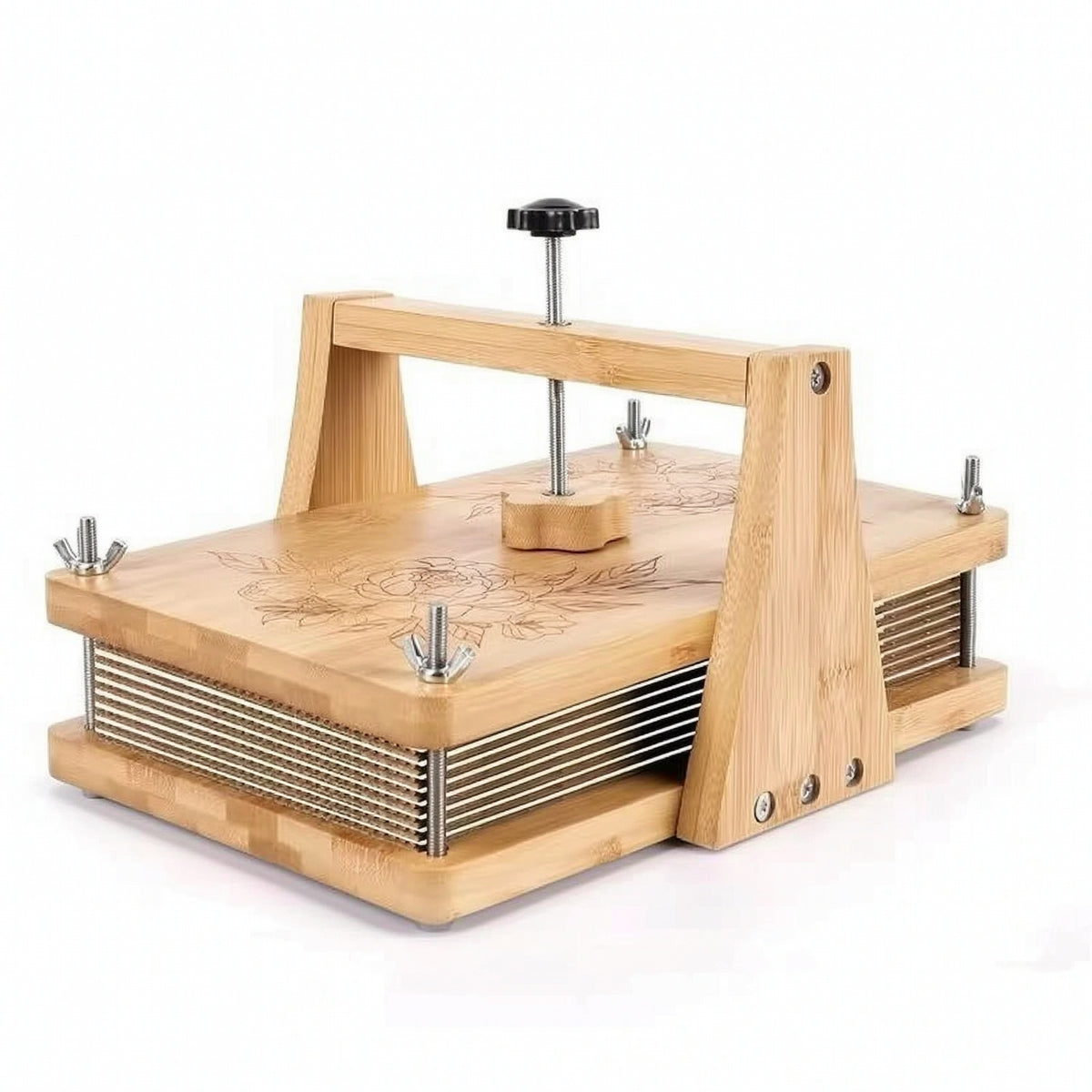 Wooden Flower Presser DIY Flower Presser with Hand Knob Absorbent for Crafters