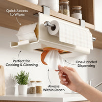 Cabinet Under Cupboard Paper Towel Holder, Hanging Wall Mounted Dispenser for Students, Versatile Kitchen Roll Easy No-Drill Metal