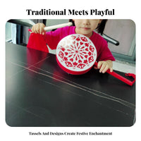 Handled Fan Drum Develops Rhythm & Creativity Dance Prop Easy to Play for Home