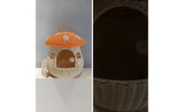 Spore-Themed Pet Shelter House Enclosed woven Pet House Dome-Shaped Feline Hideaway for Indoor