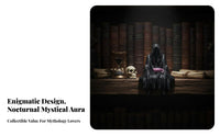 Sitting Hooded Silhouette Gothic Decor Hooded Reaper Statue Literary Niche Accessory Bookshelf Monster Figurine for Young Adults, Home Library, Desk