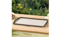 Vanity Tray with Metal boarder Leather Tray with Handles Functional Trays for Washroom Counter