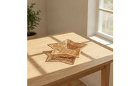 Star-Shaped Wicker Tray Shallow Star-Motif Weave Basket Decorative for Tabletop