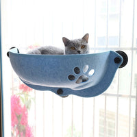 Cat Hammock Window Perch with Felt Material, Frameless Suction Cup Cat Bed for Indoor Relaxation, Space Saving Mounting for Window View Resting