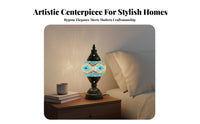 African Table Lamp Romantic Atmosphere African Stained Glass Vintage Influenced Bohemian Design Night Lamp for Bedroom, Living Room