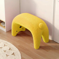 Feline-Shaped Bench Cartoon Creature Design Small Stool Creative and Playful Soft Upholstered Seat for Children, Adults, Hallway