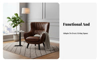 Single-Seater Wooden Frame Accent Chair Light Luxury Aesthetic Armchair Space-Saving Seating Furniture Ergonomic Design for Apartment Dwellers, Homeowners, Readers, Balcony, Living Room, Bedroom, Reading Nook
