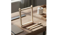 Natural Wood Mini Wooden Loom Portable DIY Tapestry Weaving Kit Creative Fun for Beginners, Kids, School Projects, Travel