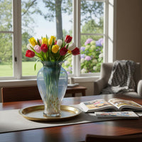 Glass Flower Vase Light Elegant Design House Decoration Water-Growing Friendly for Office