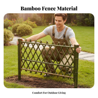 Rustic Charm Bamboo Fence Panel Weather Resistant Garden Decorative Fence Easy to Install Japanese Design Garden Border Long-Lasting Construction for DIY Enthusiasts, Restaurant Owners, Backyard, Balcony, Pathway, Poolside
