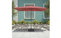 Rectangular Patio Umbrella with Base Tilt-Adjustable Patio Umbrella with Water-Filled Base-Filled for Homeowners, Shop Owners, Balcony, Garden