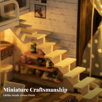 DIY Miniature House Kit Build It Yourself DIY Wooden Miniature Kit Highly Detailed 3D Wooden Puzzle House for Adults, Birthday Gift, Creative Project
